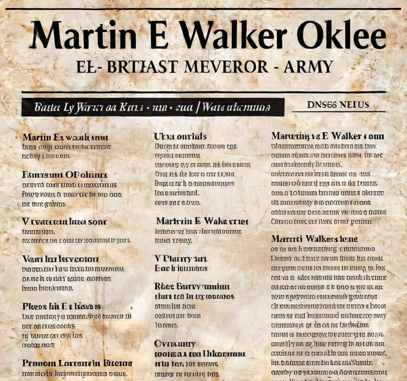 Martin E Walker Oklee US Army Obituary