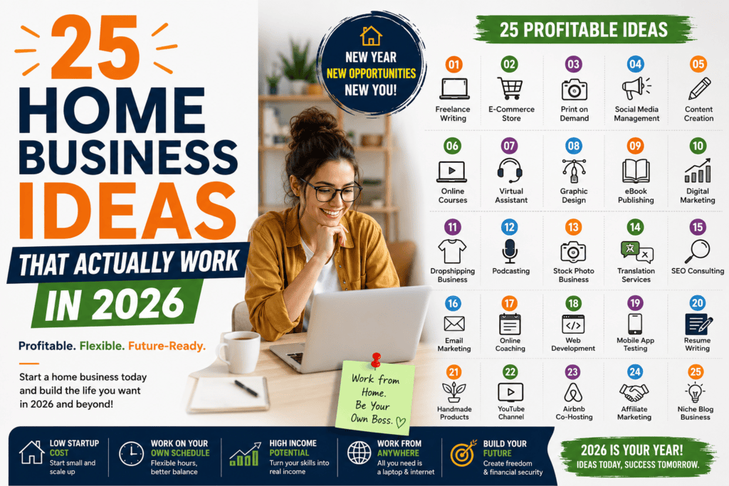 25 Home Business Ideas That Actually Work in 2026